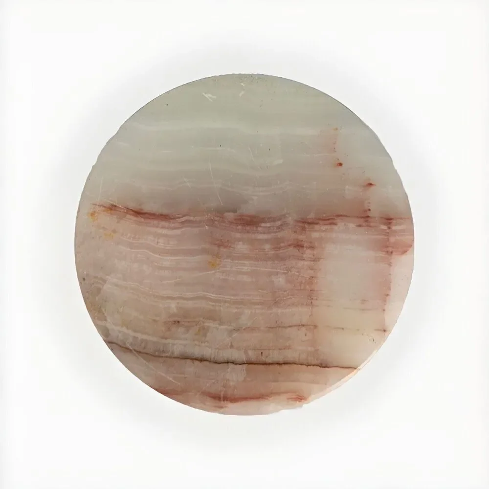 12” Onyx Marble Stone Table Vase Tall Heavy Genuine Polished Flower Cream Ivory - Picture 9 of 14